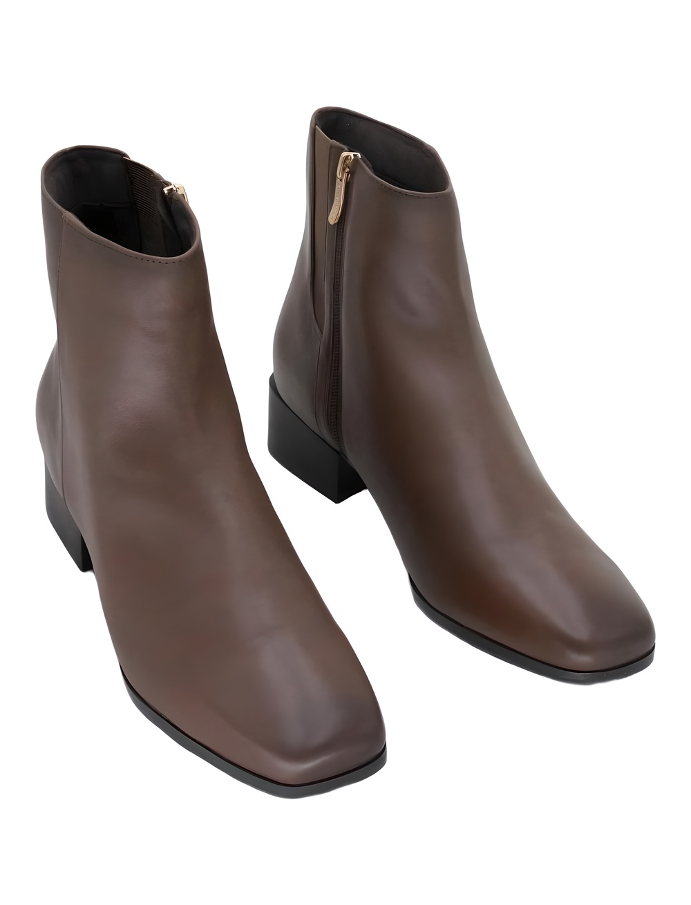Easy Spirit Sidney Dark Taupe Leather Square Toe Ankle Boots Size 9.5M